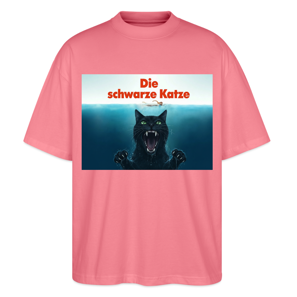 Die schwarze Katze – Krümel taucht auf  | Stanley/Stella Oversized Unisex Bio T-Shirt Blaster - Pink 