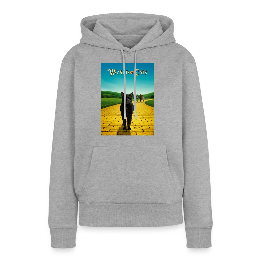 Wizard of Cats – Der gelbe Weg gehört Krümel | Frauen Premium Hoodie - Grau meliert