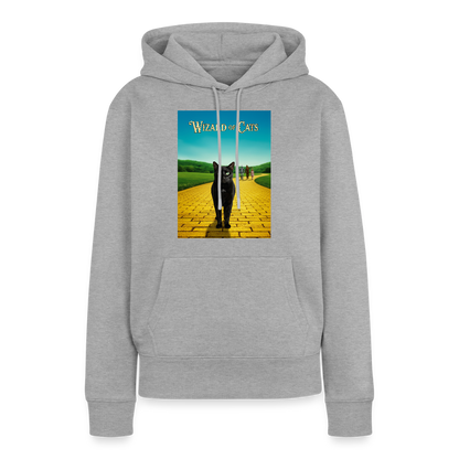 Wizard of Cats – Der gelbe Weg gehört Krümel | Frauen Premium Hoodie - Grau meliert