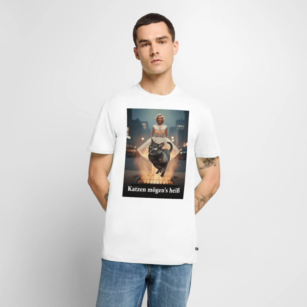 Katzen mögen’s heiß | Männer Premium T-Shirt - Weiß
