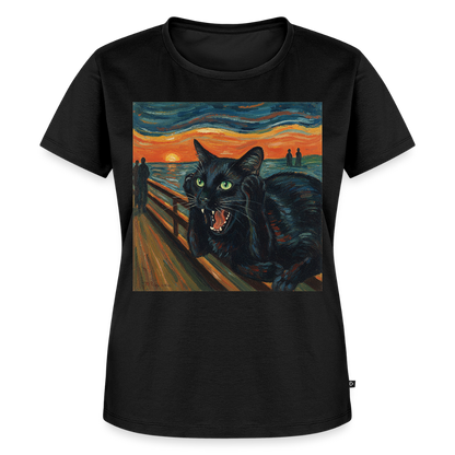 Der Schrei… aber die Katze hat’s zuerst gemerkt | Frauen Premium T-Shirt - Schwarz