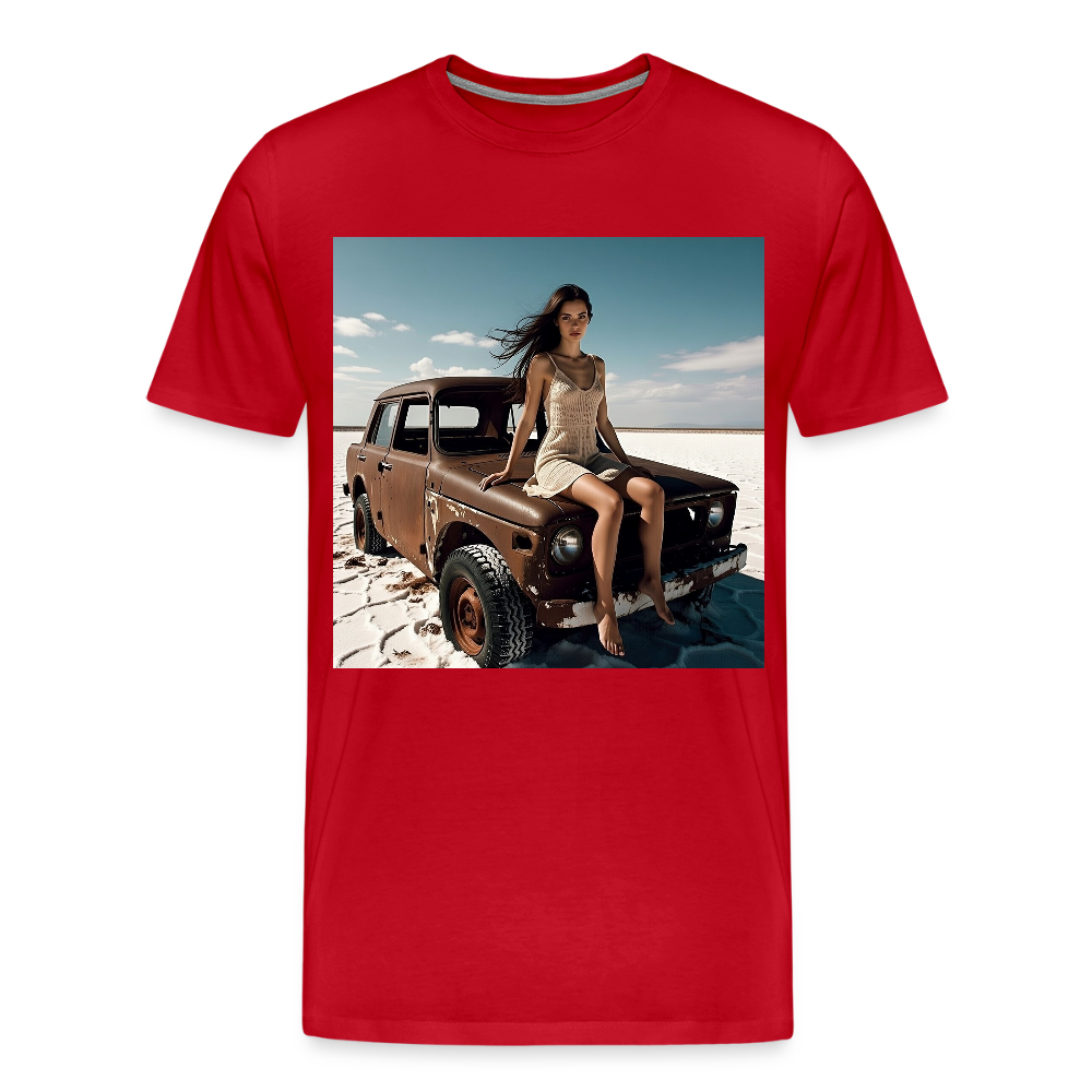 Warten auf irgendwas | Männer Premium T-Shirt - Rot