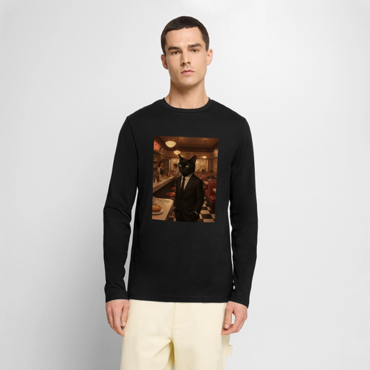 Krümel – Royale mit Pfote | Männer Premium Bio Langarmshirt - Schwarz