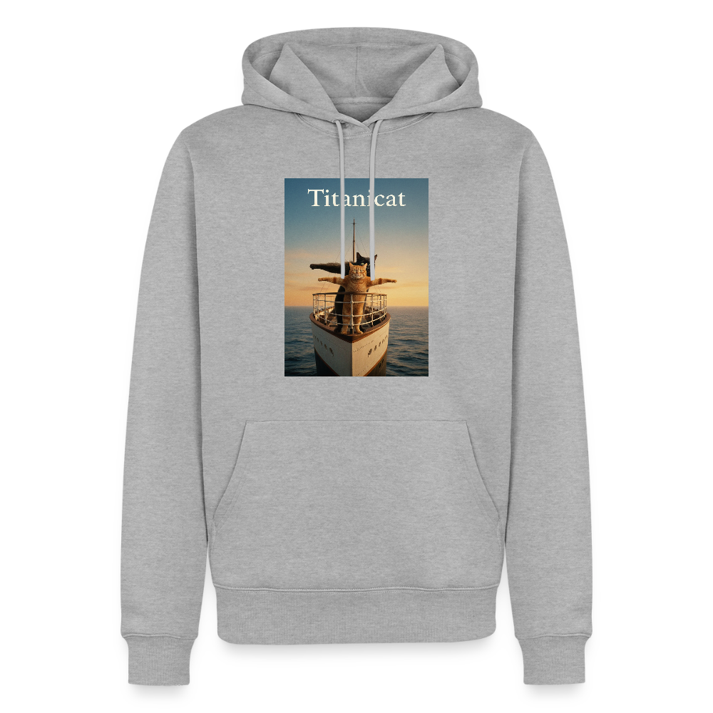 Titanicat – Ich bin der König der Kratzbäume | Männer Premium Hoodie - Grau meliert