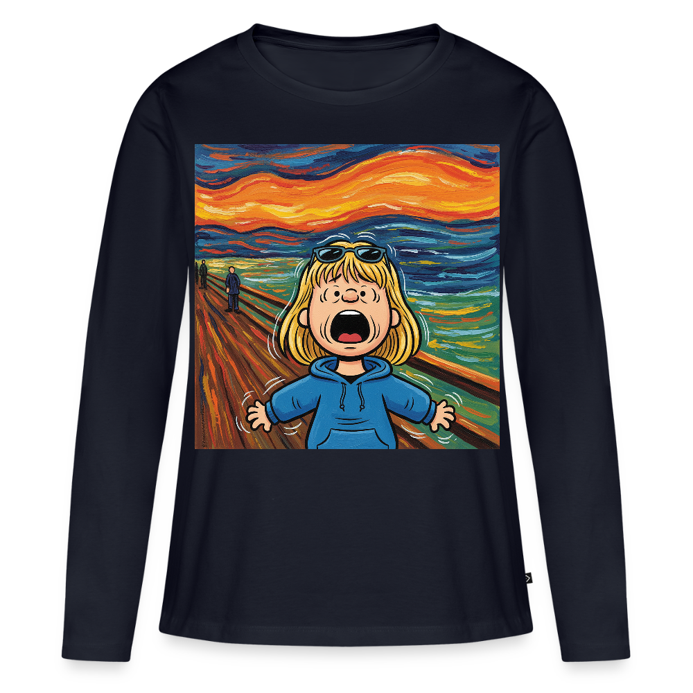 Der Schrei… manchmal bist du es selbst | Frauen Premium Bio Langarmshirt - Navy