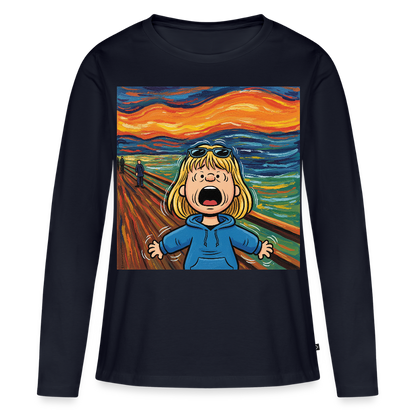 Der Schrei… manchmal bist du es selbst | Frauen Premium Bio Langarmshirt - Navy