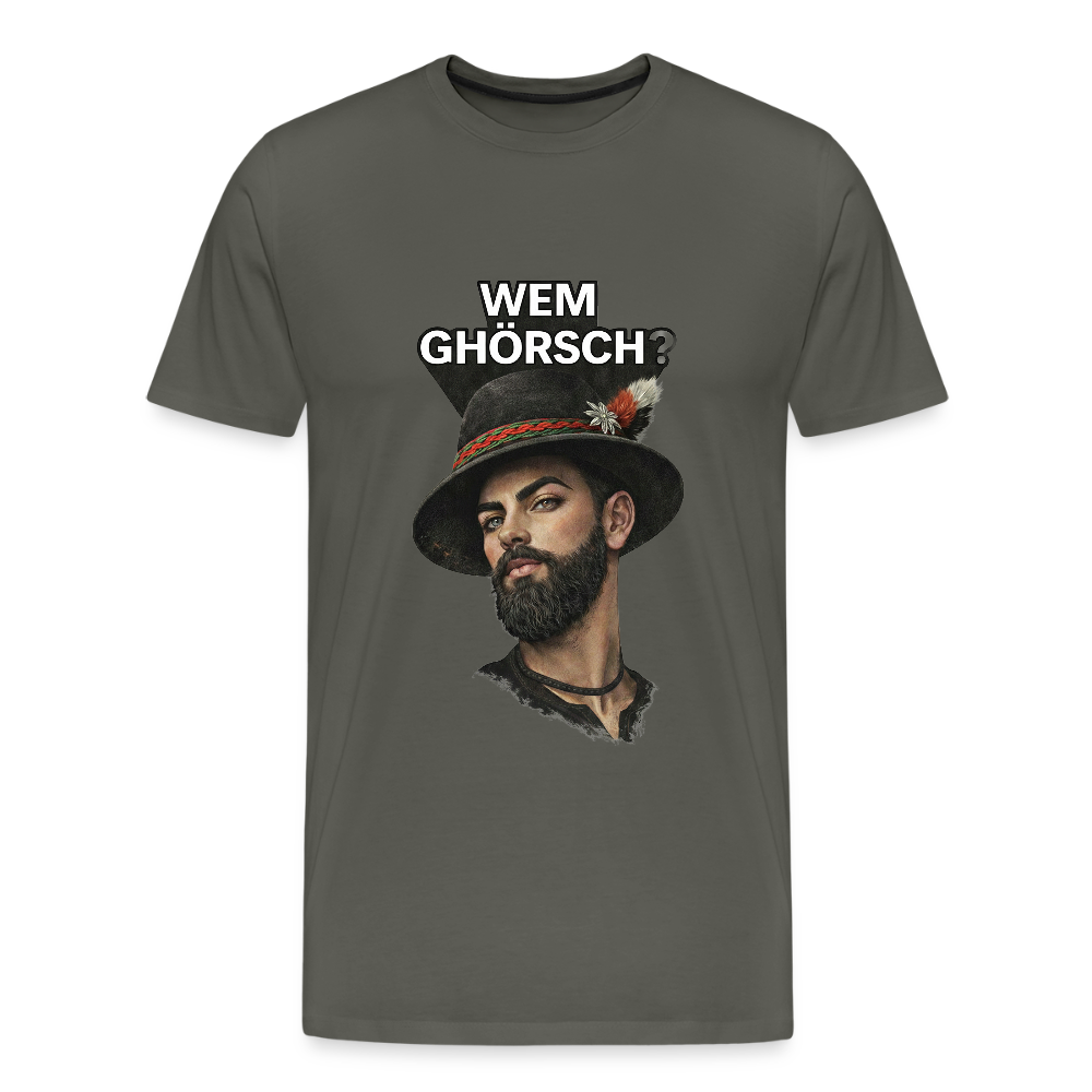 Wem ghörsch? – Alemannische Klärung | Männer Premium T-Shirt - Asphalt