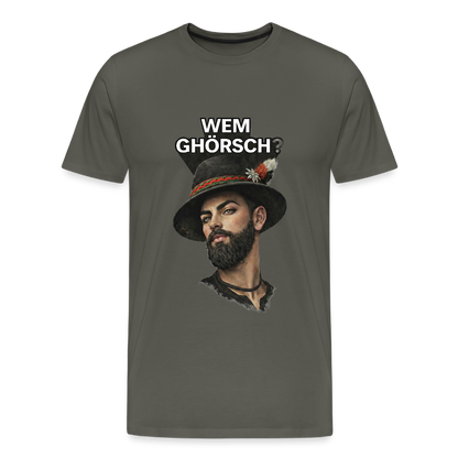 Wem ghörsch? – Alemannische Klärung | Männer Premium T-Shirt - Asphalt