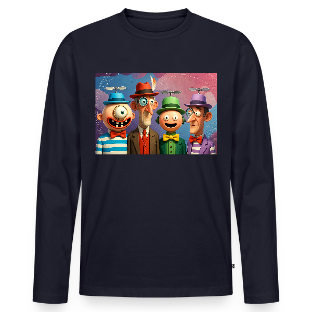Gedankenkreise auf Hochtouren | Männer Premium Bio Langarmshirt - Navy