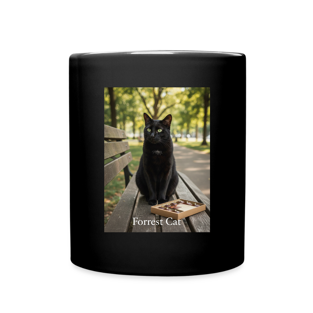 Forrest Cat – Krümel wartet | Tasse einfarbig - Schwarz
