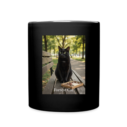 Forrest Cat – Krümel wartet | Tasse einfarbig - Schwarz
