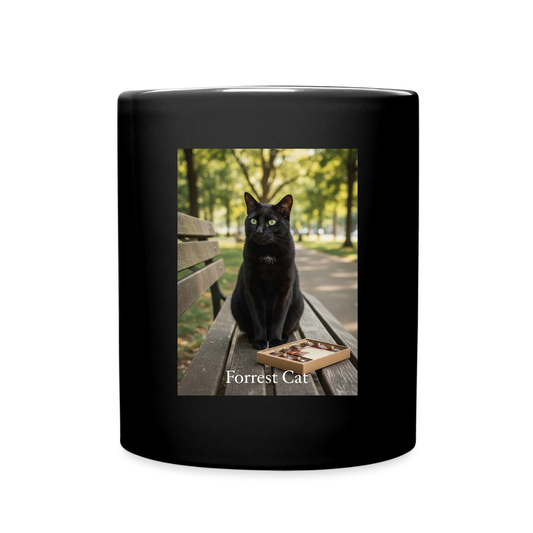 Forrest Cat – Krümel wartet | Tasse einfarbig - Schwarz