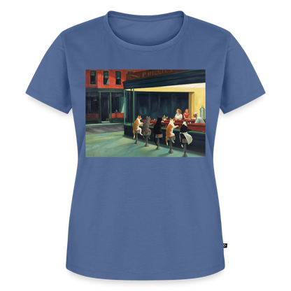 Wenn Hopper Katzen gemalt hätte | Frauen Premium T-Shirt - Taubenblau