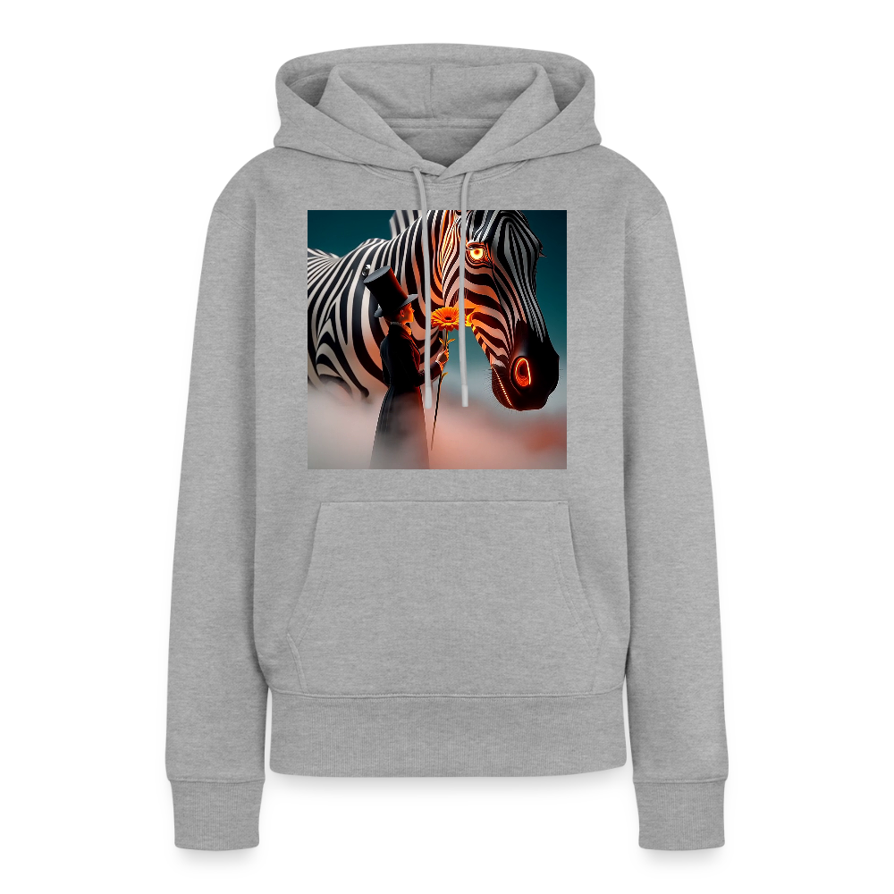 Blumen für ein Zebra | Frauen Premium Hoodie - Grau meliert