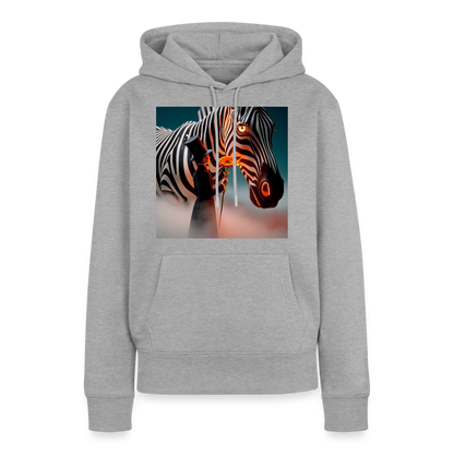 Blumen für ein Zebra | Frauen Premium Hoodie - Grau meliert