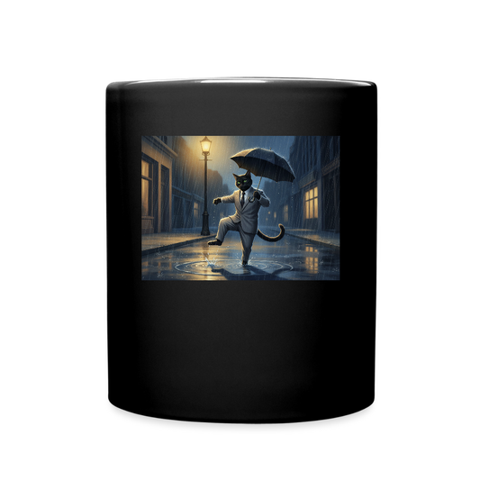 Krümel tanzt im Regen | Tasse einfarbig - Schwarz