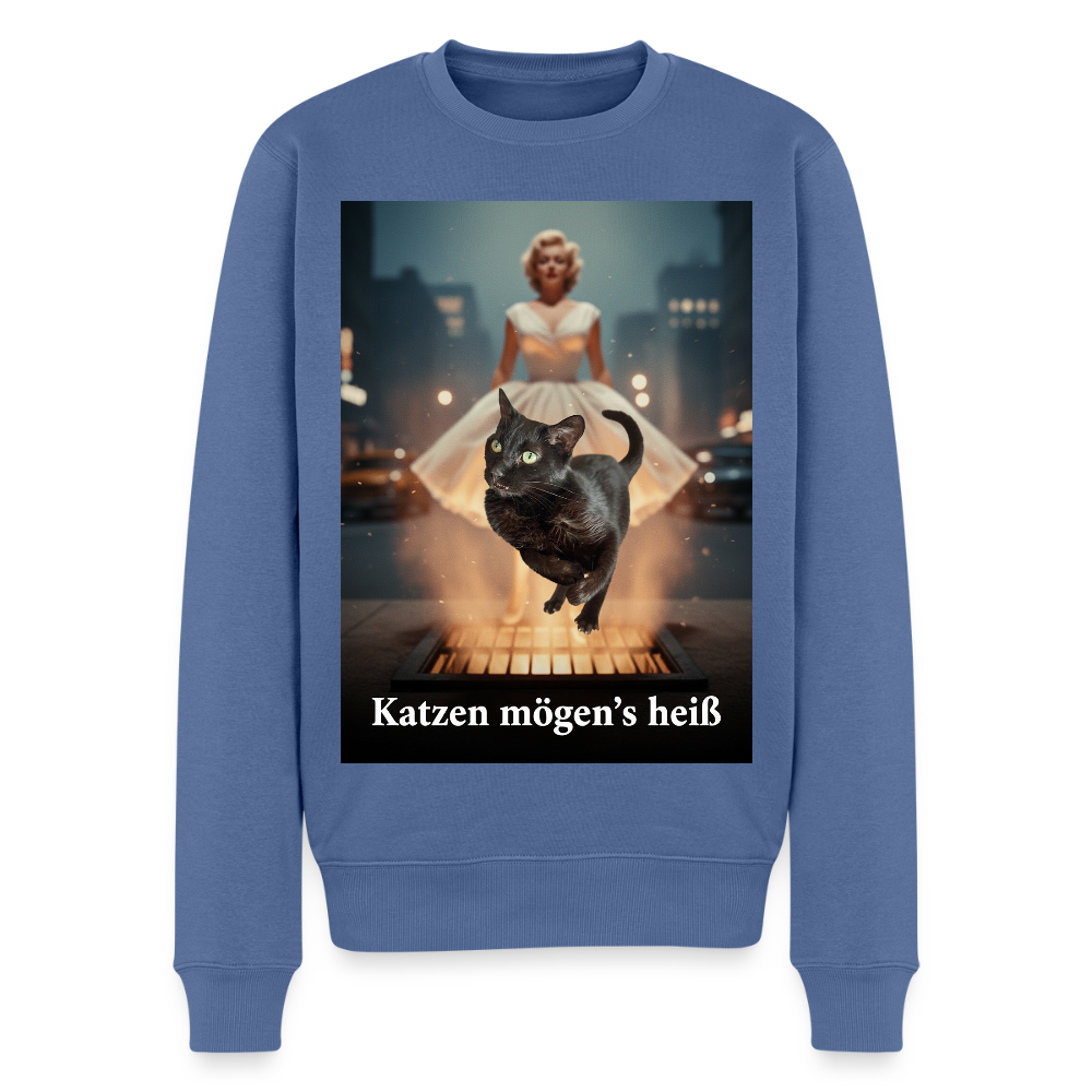 Katzen mögen’s heiß |  Männer Premium Pullover - Taubenblau