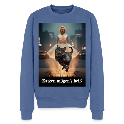 Katzen mögen’s heiß |  Männer Premium Pullover - Taubenblau