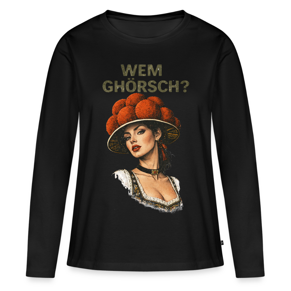 Wem ghörsch? – Schwarzwald Edition | Frauen Premium Bio Langarmshirt - Schwarz