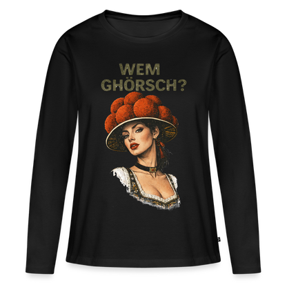 Wem ghörsch? – Schwarzwald Edition | Frauen Premium Bio Langarmshirt - Schwarz