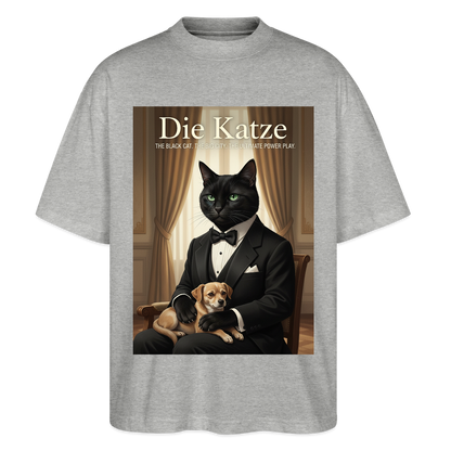 Die Katze – Krümel regelt das | Stanley/Stella Oversized Unisex Bio T-Shirt Blaster - Grau meliert