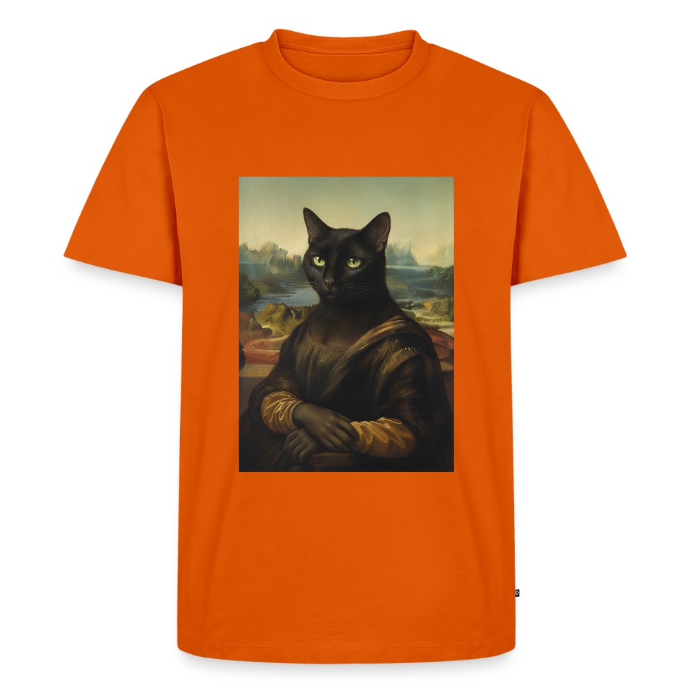 Mona Lisa… aber es ist eine Katze | Männer Premium T-Shirt - Orange 