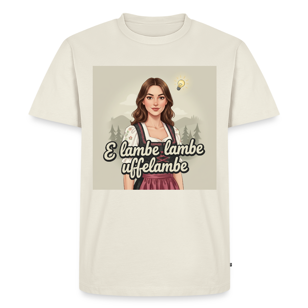 E Lambe, lambe, uffelambe – Alemannischer Geistesblitz | Männer Premium T-Shirt - Naturweiß