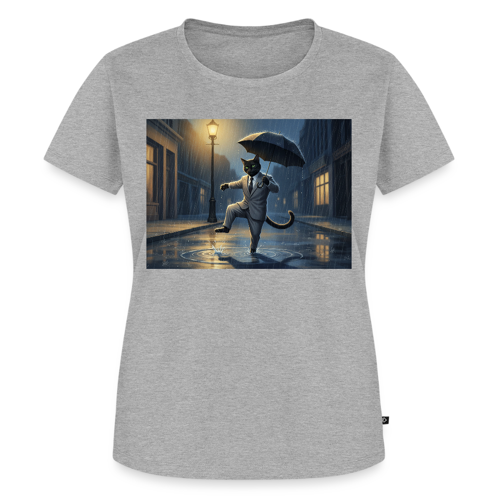 Krümel tanzt im Regen | Frauen Premium T-Shirt - Grau meliert