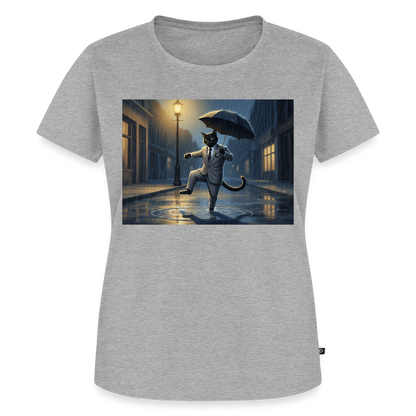 Krümel tanzt im Regen | Frauen Premium T-Shirt - Grau meliert