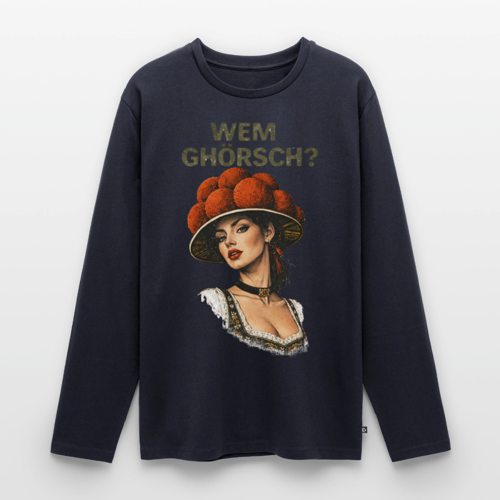 Wem ghörsch? – Schwarzwald Edition | Männer Premium Bio Langarmshirt - Navy