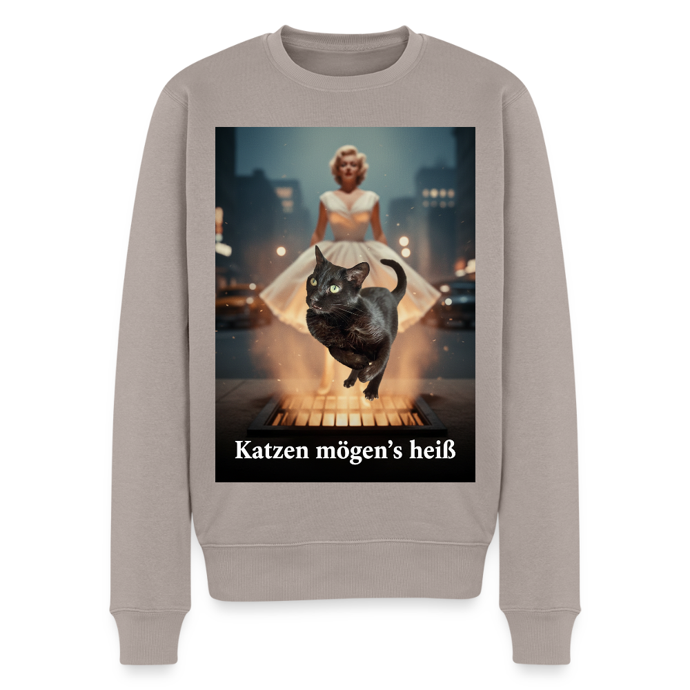 Katzen mögen’s heiß |  Männer Premium Pullover - Taupe