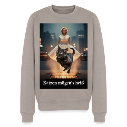 Katzen mögen’s heiß |  Männer Premium Pullover - Taupe