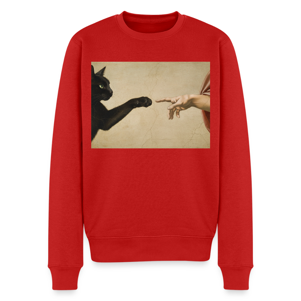 Die Erschaffung Adams… aber die Katze war schneller |  Männer Premium Pullover - Rot