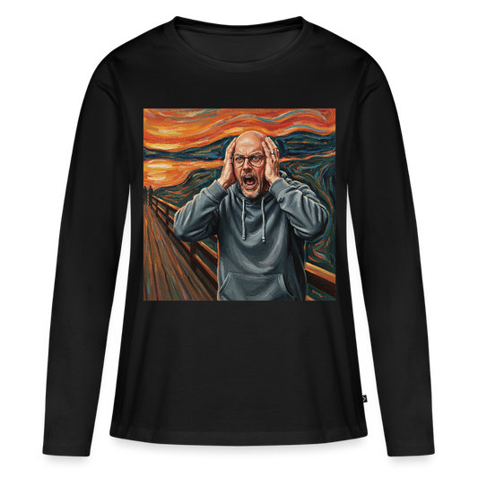 Der Schrei… wenn es wirklich reicht | Frauen Premium Bio Langarmshirt - Schwarz