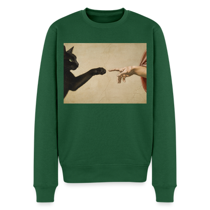 Die Erschaffung Adams… aber die Katze war schneller |  Männer Premium Pullover - Flaschengrün
