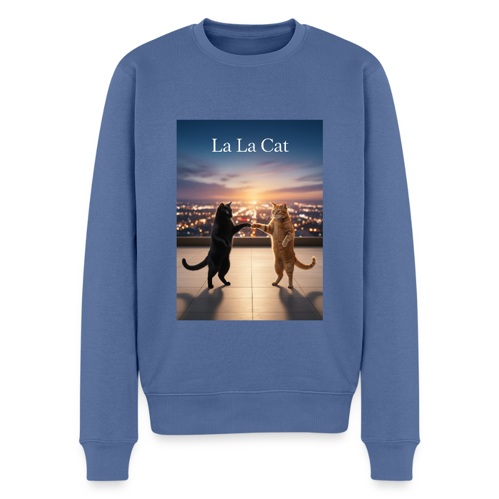 La La Cat – Tanz über den Dächern |  Männer Premium Pullover - Taubenblau