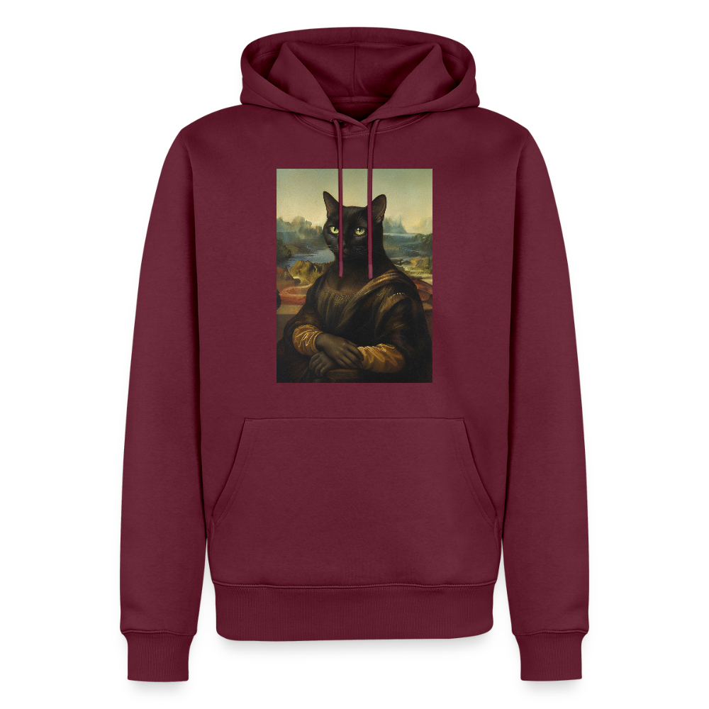Mona Lisa… aber es ist eine Katze | Männer Premium Hoodie - Burgunderrot