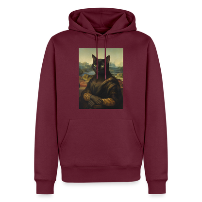 Mona Lisa… aber es ist eine Katze | Männer Premium Hoodie - Burgunderrot