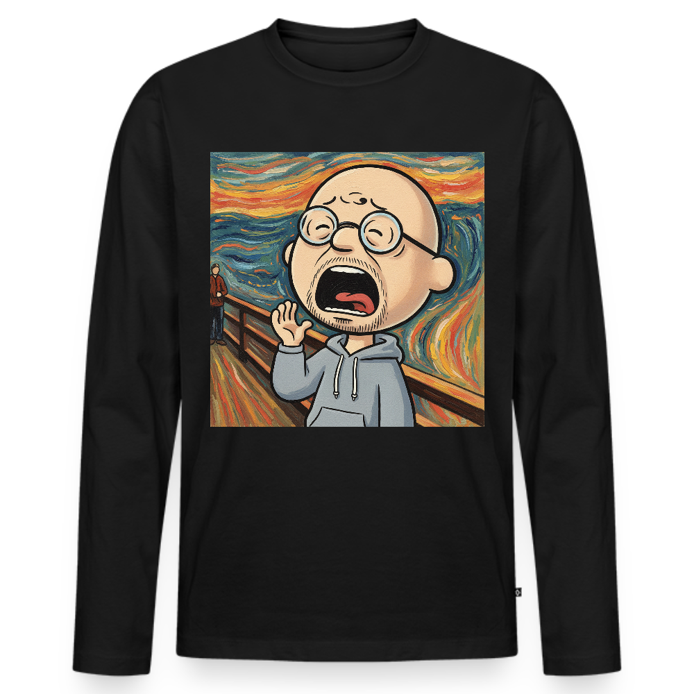 Der Schrei… aber heute bin ich dran | Männer Premium Bio Langarmshirt - Schwarz