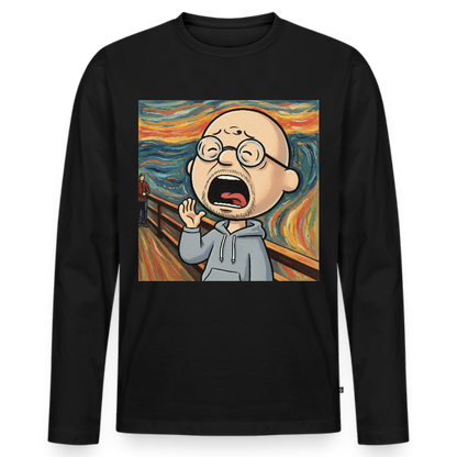 Der Schrei… aber heute bin ich dran | Männer Premium Bio Langarmshirt - Schwarz
