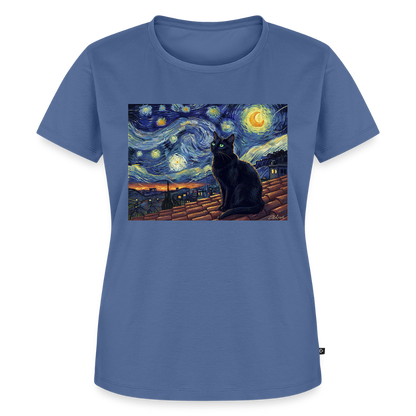 Sternennacht… aber die Katze denkt nach | Frauen Premium T-Shirt - Taubenblau
