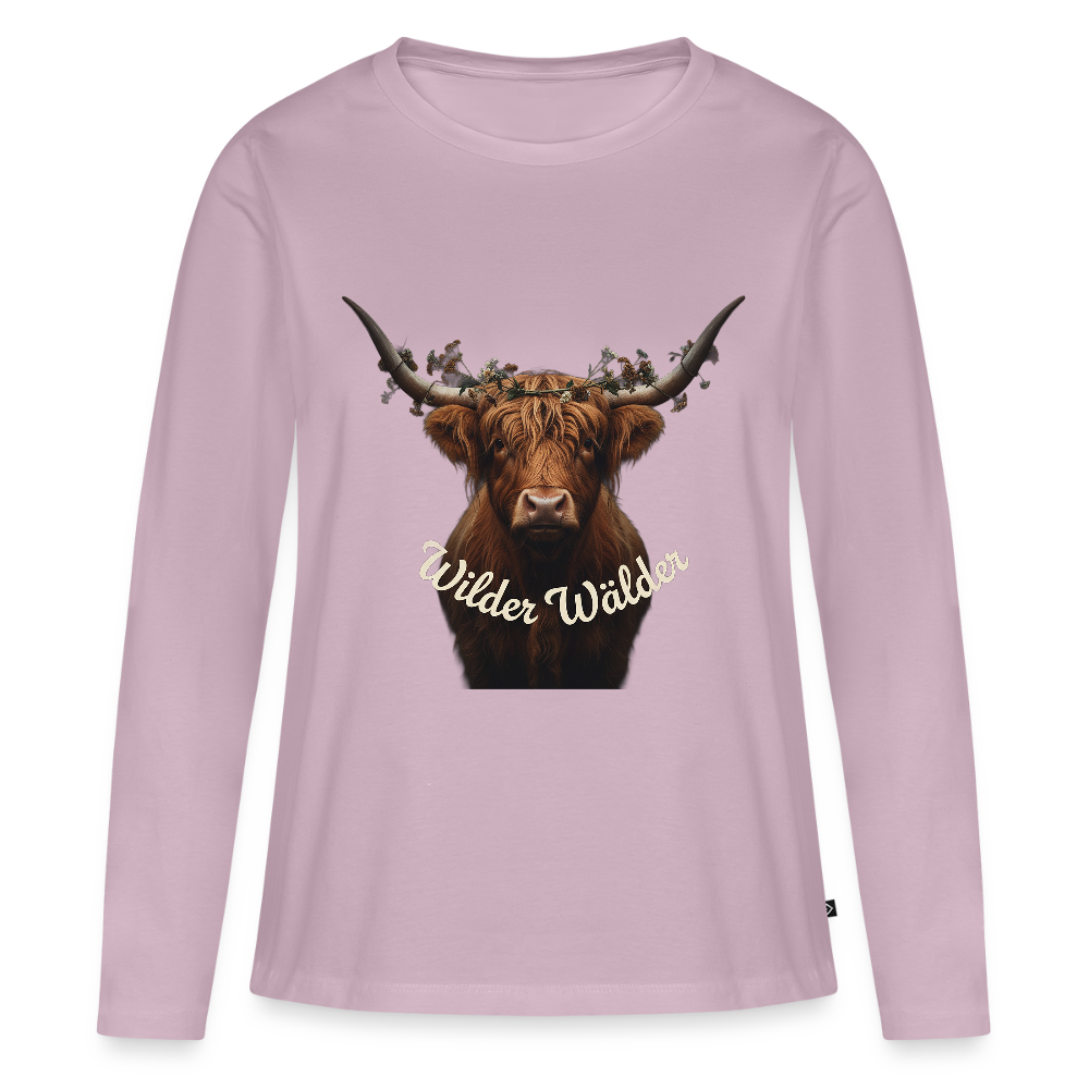 Wilder Wälder – Schwarzwald Highland Rind | Frauen Premium Bio Langarmshirt - Altrosa