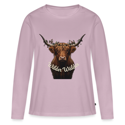 Wilder Wälder – Schwarzwald Highland Rind | Frauen Premium Bio Langarmshirt - Altrosa