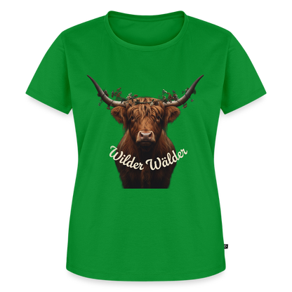 Wilder Wälder – Schwarzwald Highland Rind | Frauen Premium T-Shirt - Grün