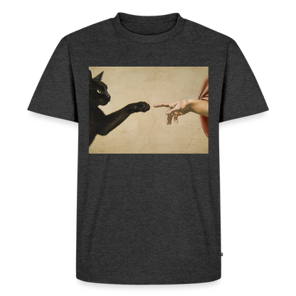 Die Erschaffung Adams… aber die Katze war schneller | Männer Premium T-Shirt - Anthrazit meliert