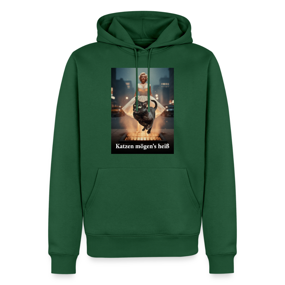 Katzen mögen’s heiß | Männer Premium Hoodie - Flaschengrün