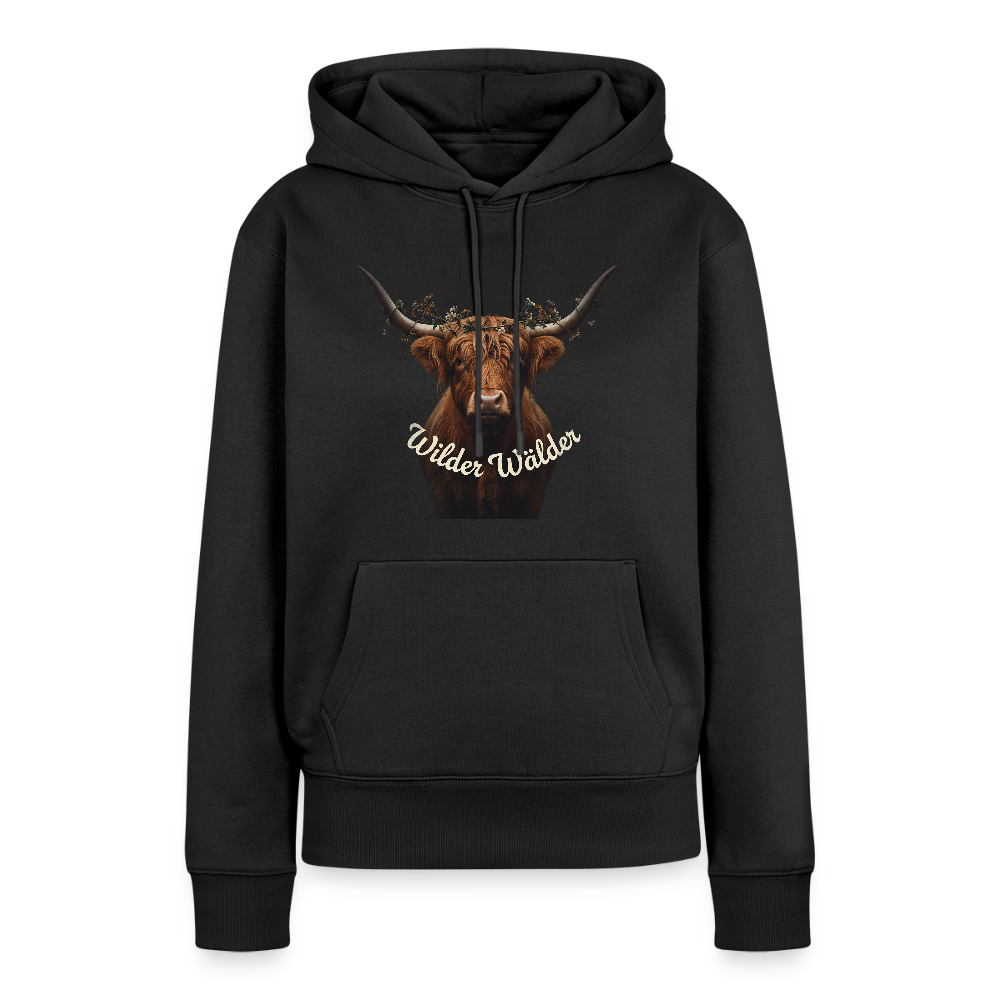 Wilder Wälder – Schwarzwald Highland Rind | Frauen Premium Hoodie - Schwarz