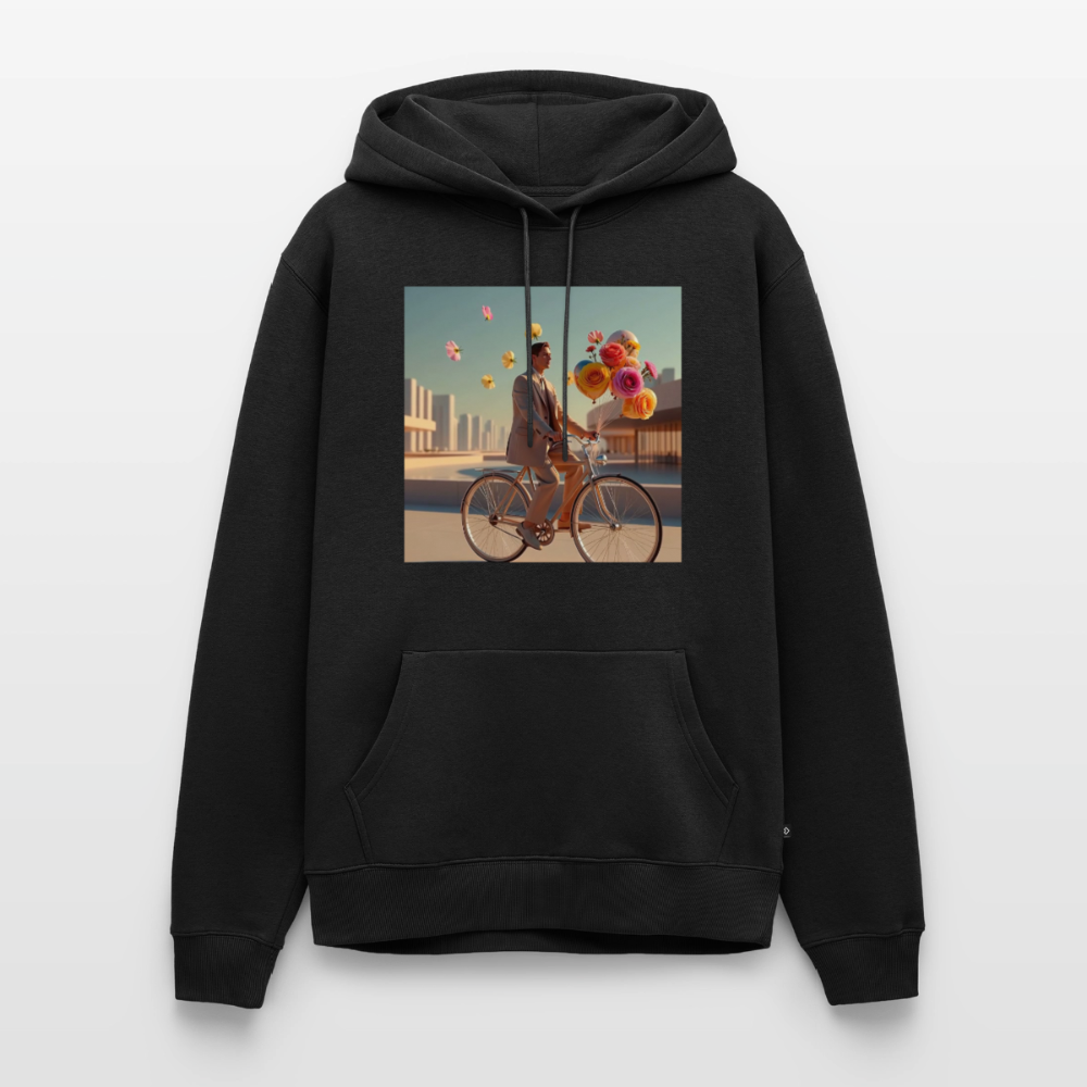 Fahrt ins Ungewisse (mit Blumen) | Männer Premium Hoodie - Schwarz