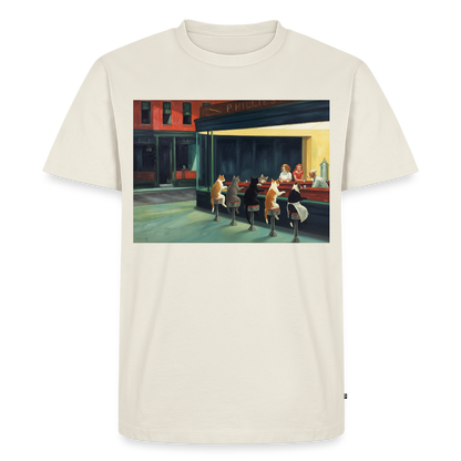 Wenn Hopper Katzen gemalt hätte | Männer Premium T-Shirt - Naturweiß