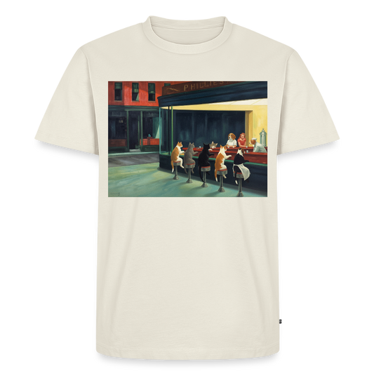 Wenn Hopper Katzen gemalt hätte | Männer Premium T-Shirt - Naturweiß